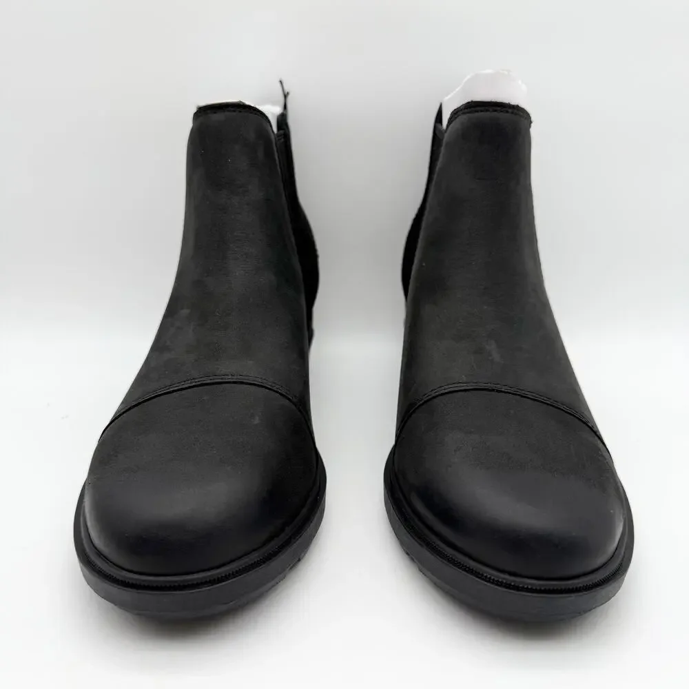Sorel Womens Evie ll Chelsea Ankle Bootie US 11 EU 42 Black Suede Waterproof NIB